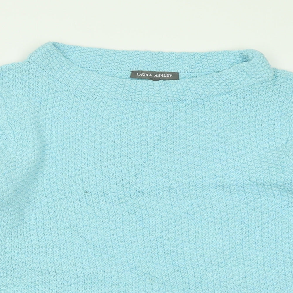 Laura Ashley Womens Black Crew Neck  Acrylic Pullover Jumper Size 10