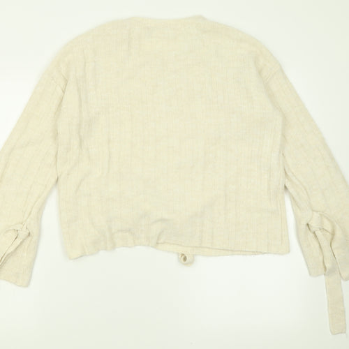 TU Womens Ivory Crew Neck  Acrylic Pullover Jumper Size 10