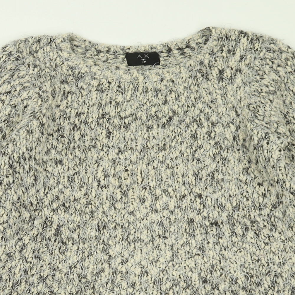 AX Paris Womens Grey Boat Neck  Acrylic Pullover Jumper Size S