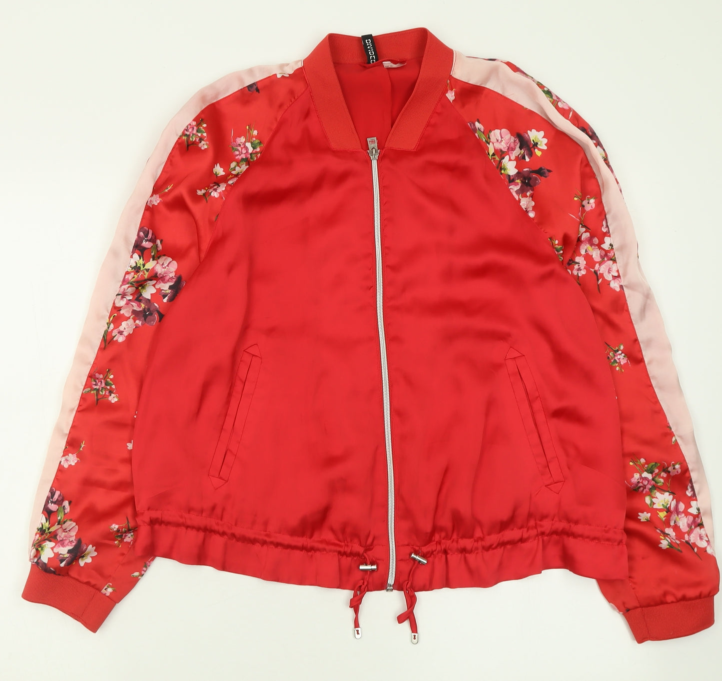 H&M Womens Red Floral  Jacket  Size 16  Zip