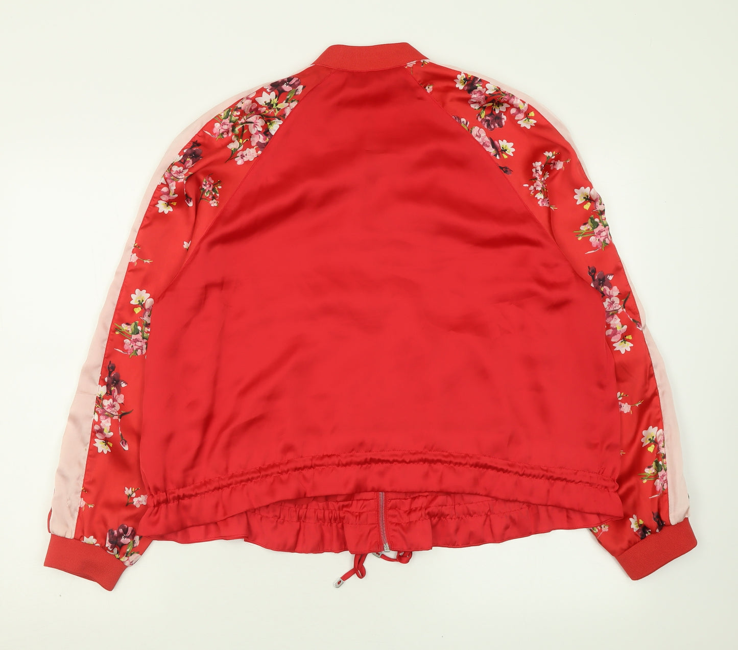 H&M Womens Red Floral  Jacket  Size 16  Zip