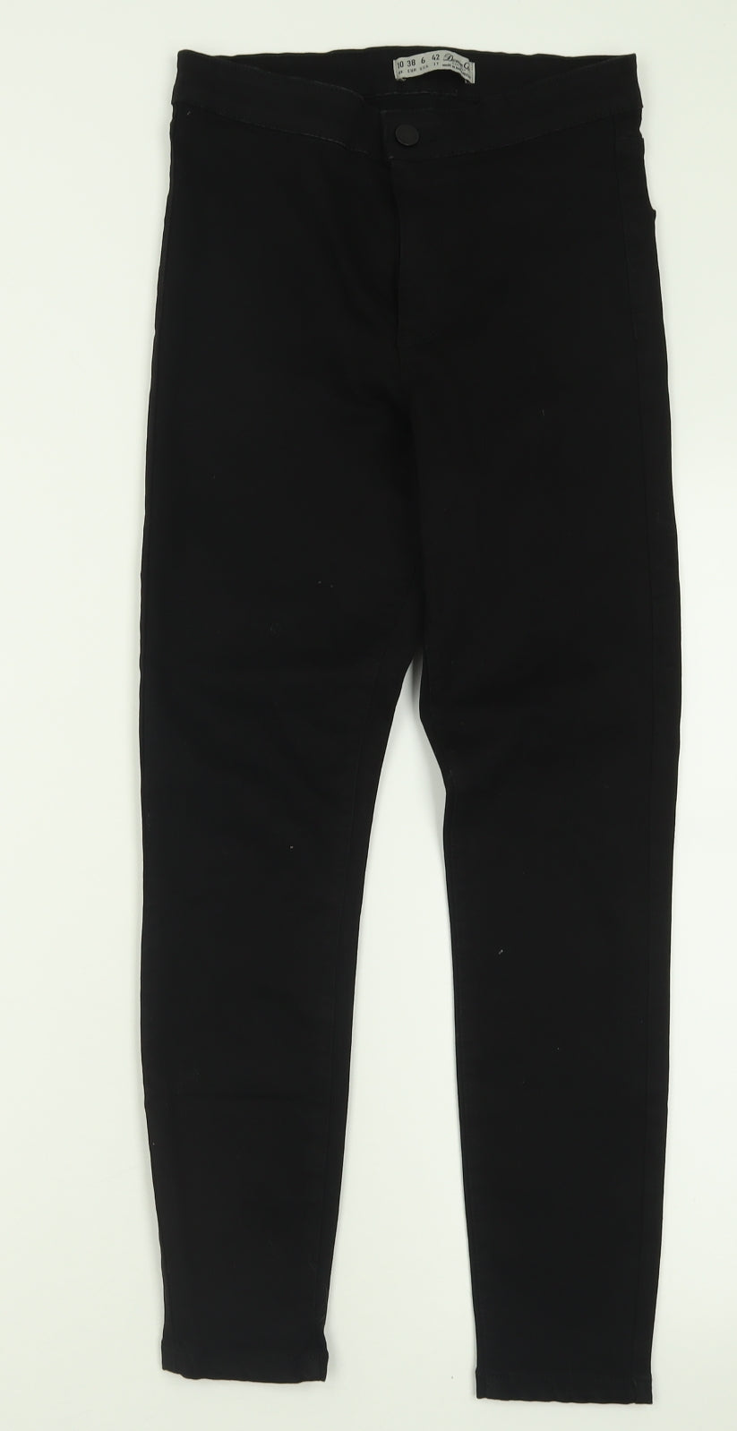 Denim & Co. Womens Black  Cotton Skinny Jeans Size 10 L25 in Regular Button