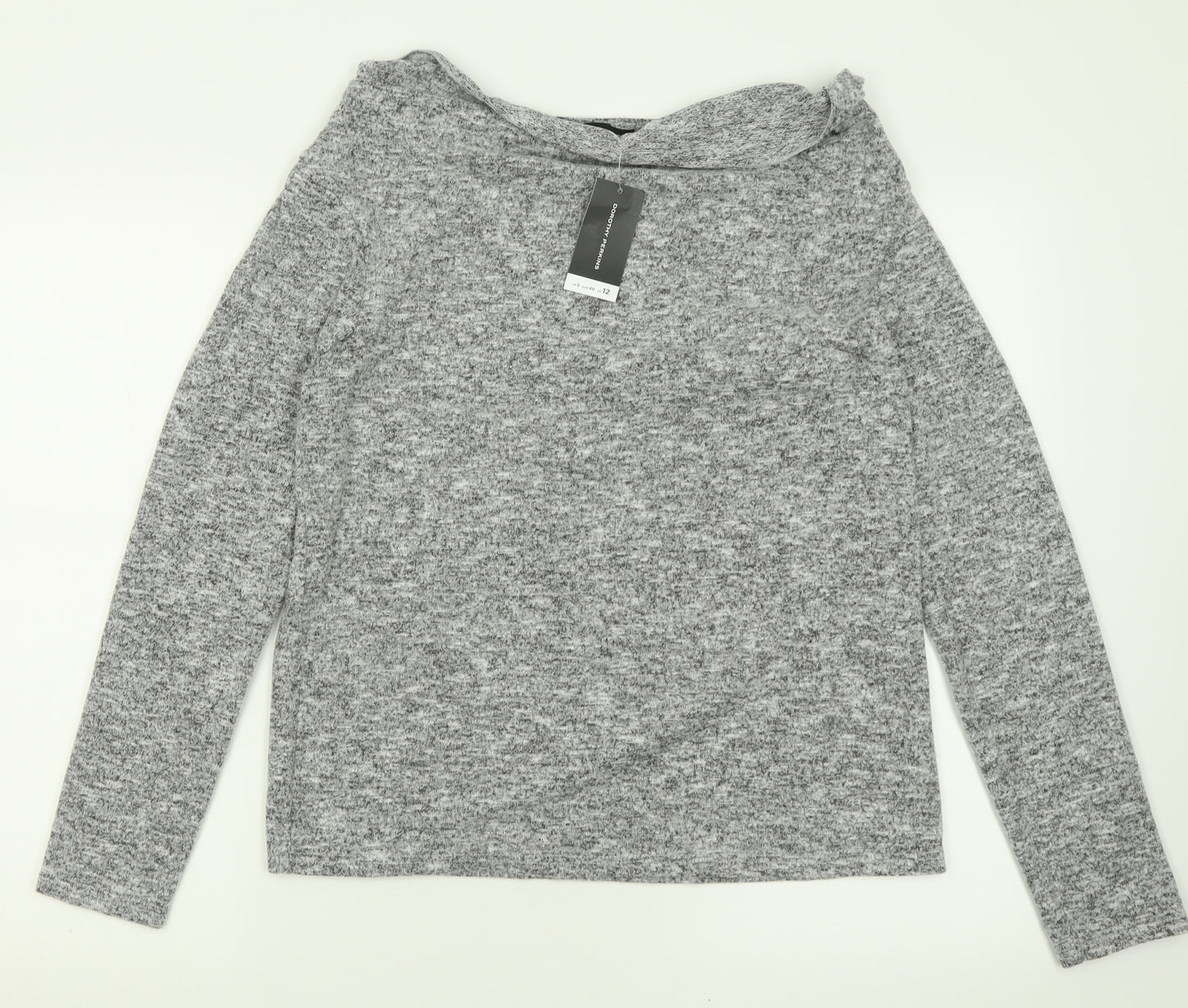 Dorothy Perkins Womens Grey Boat Neck  Polyester Pullover Jumper Size 12