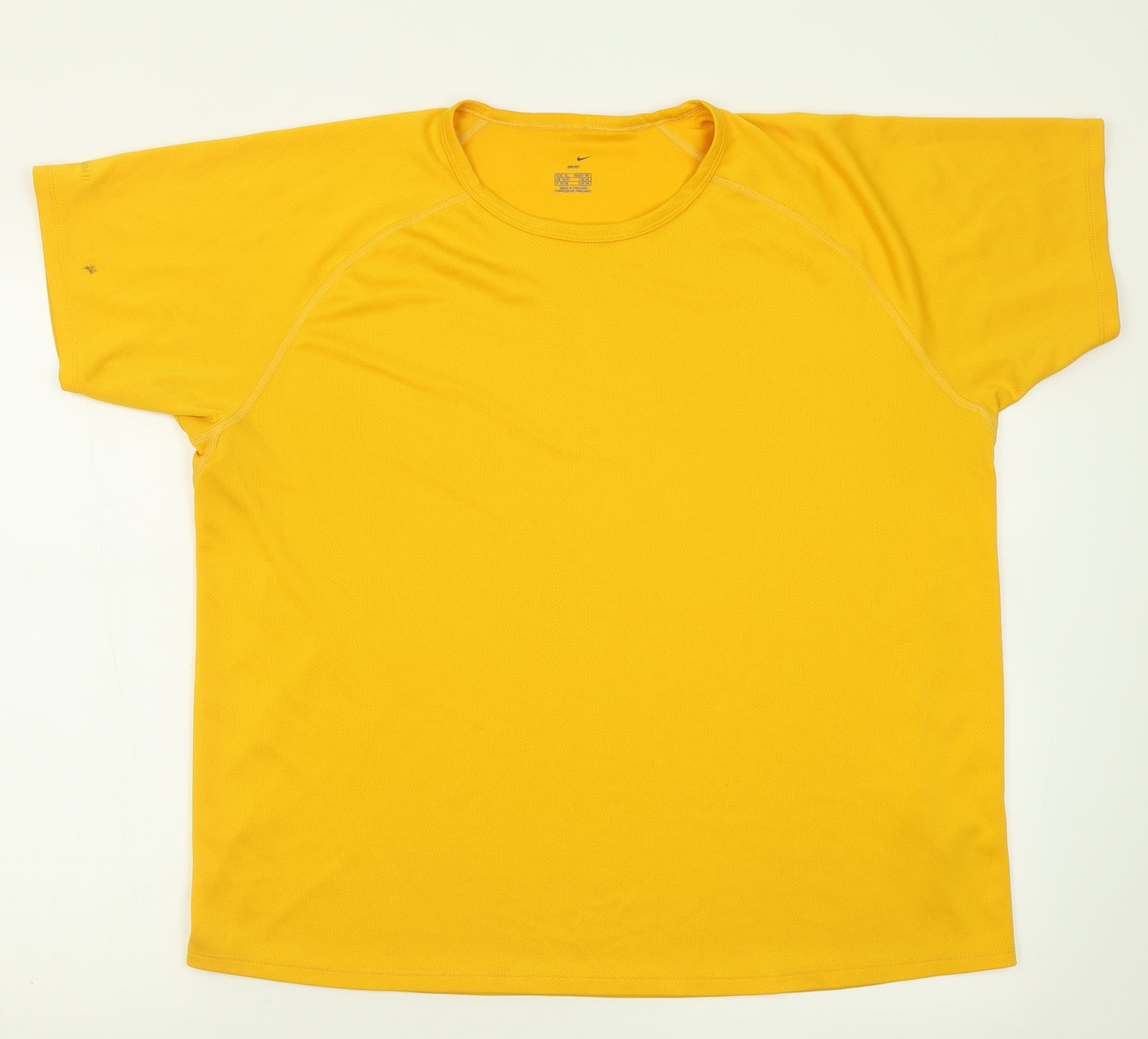 Nike Mens Yellow  Polyester Basic T-Shirt Size XL Crew Neck Pullover