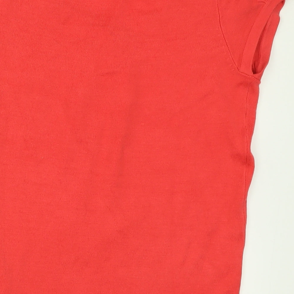 VERO MODA Womens Pink  Acrylic Basic T-Shirt Size S Crew Neck