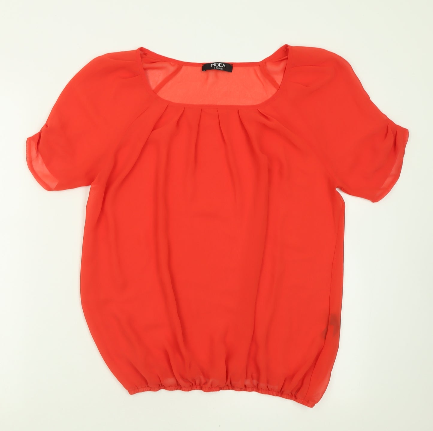 George Womens Red  Polyester Basic T-Shirt Size 10 Scoop Neck
