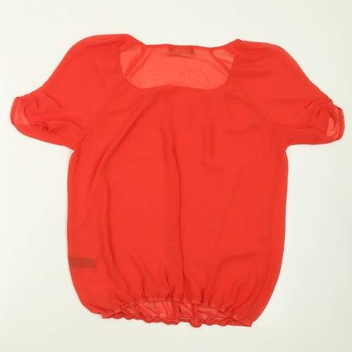 George Womens Red  Polyester Basic T-Shirt Size 10 Scoop Neck