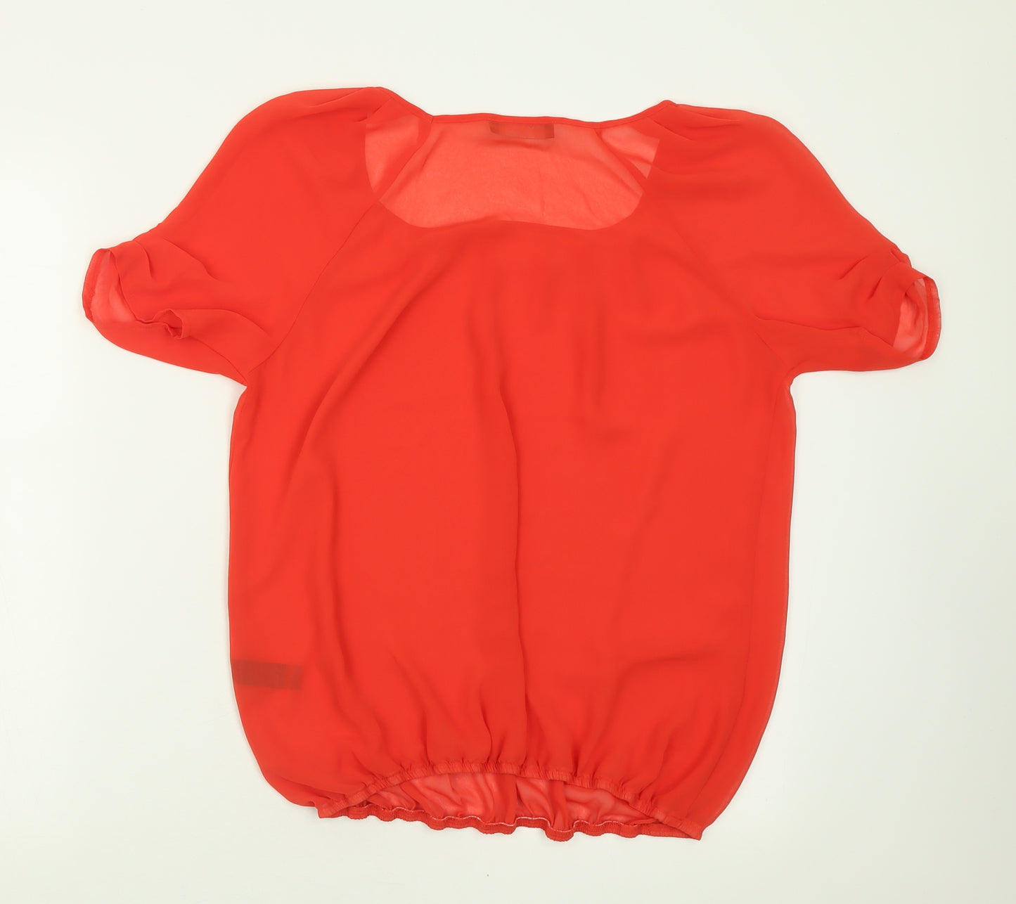 George Womens Red  Polyester Basic T-Shirt Size 10 Scoop Neck