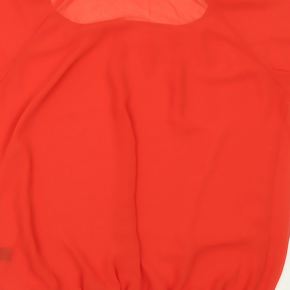 George Womens Red  Polyester Basic T-Shirt Size 10 Scoop Neck
