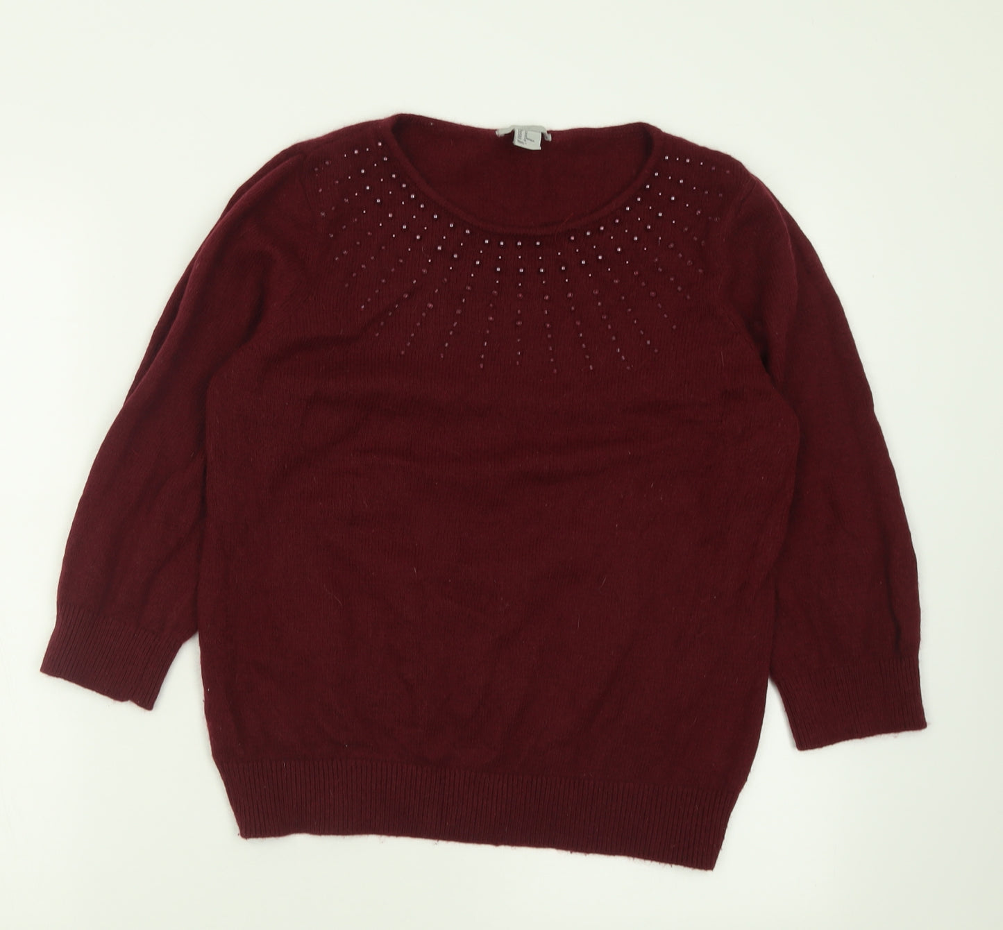H&M Womens Purple Crew Neck  Acrylic Pullover Jumper Size M