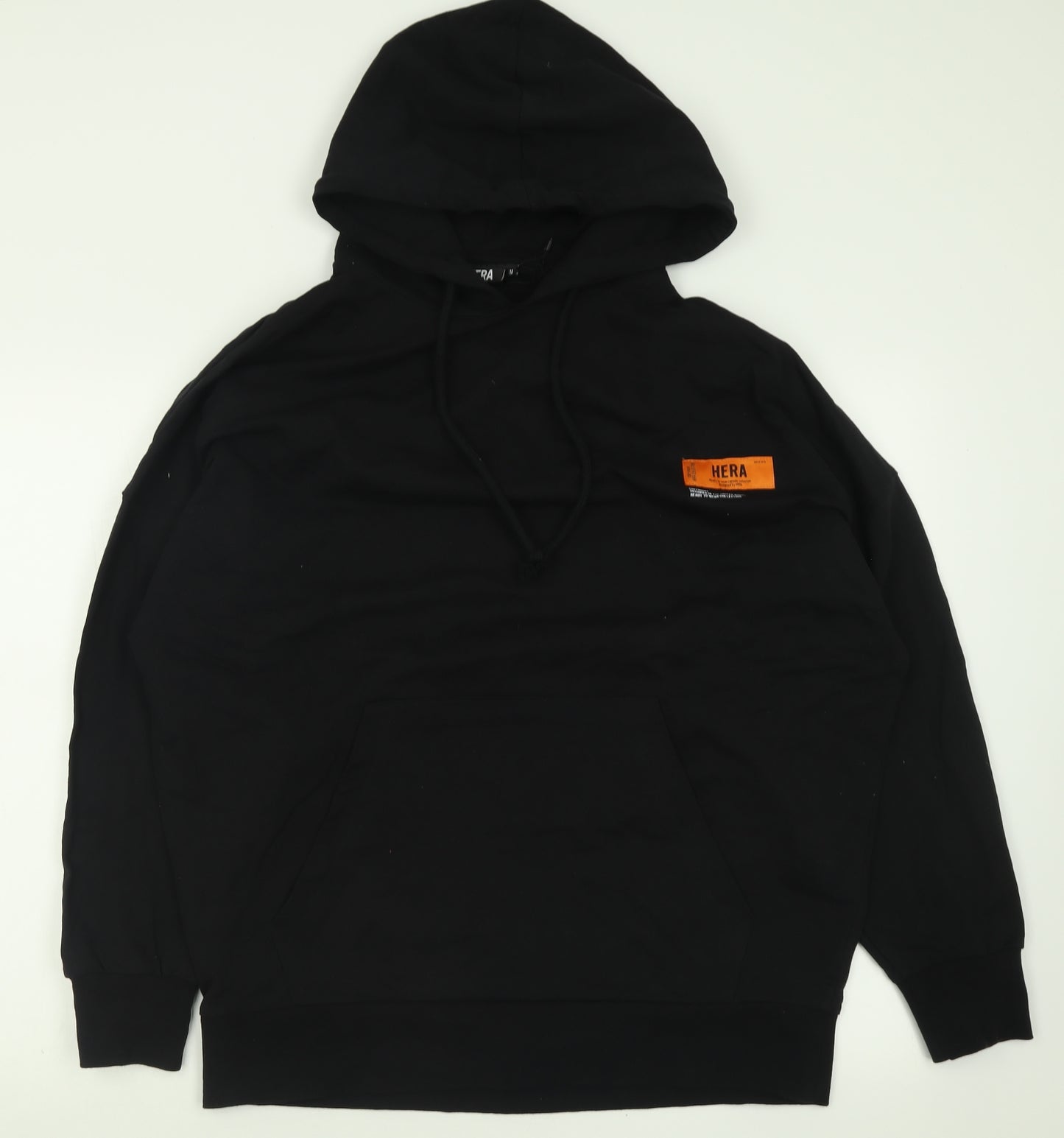 Hera Mens Black  Cotton Pullover Hoodie Size M