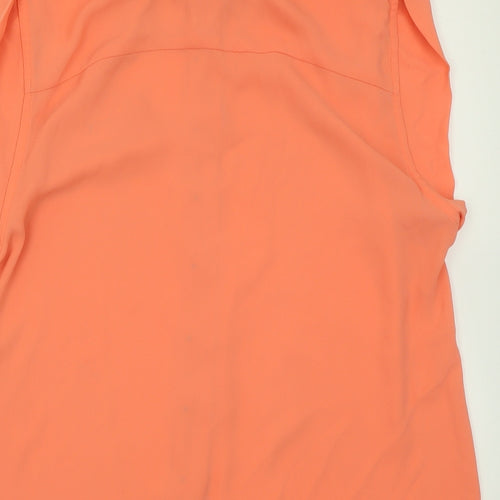 VILA Womens Orange  Polyester Basic Button-Up Size L Collared
