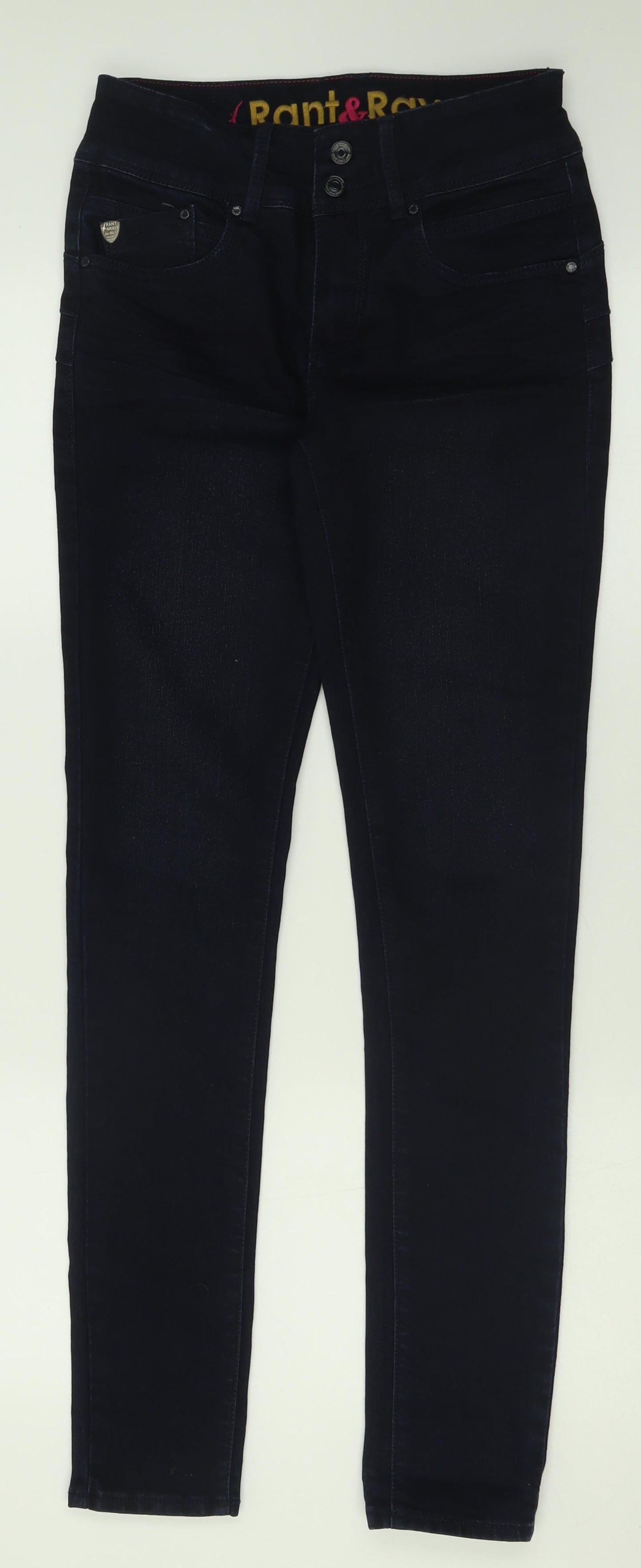 Rant & Rave Womens Blue  Cotton Skinny Jeans Size 10 L32 in Regular Button