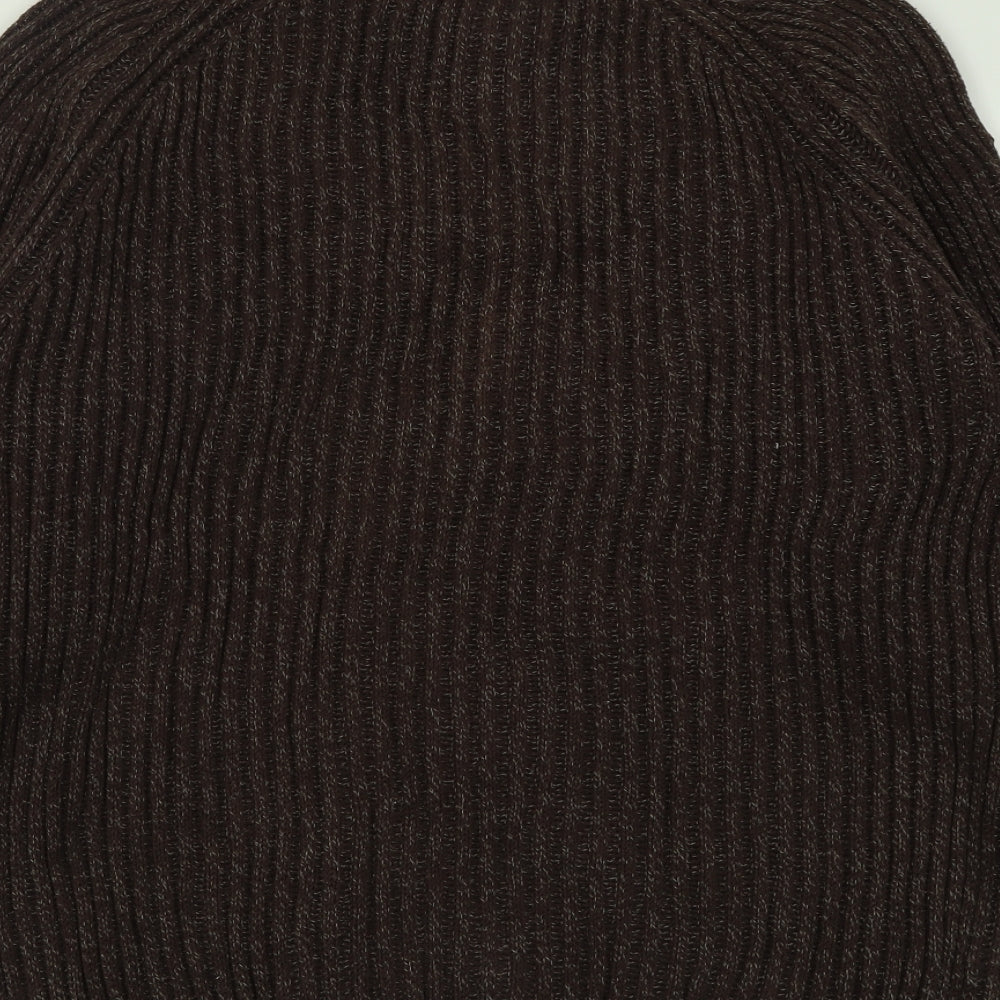 Maine Mens Brown High Neck  Cotton Pullover Jumper Size M