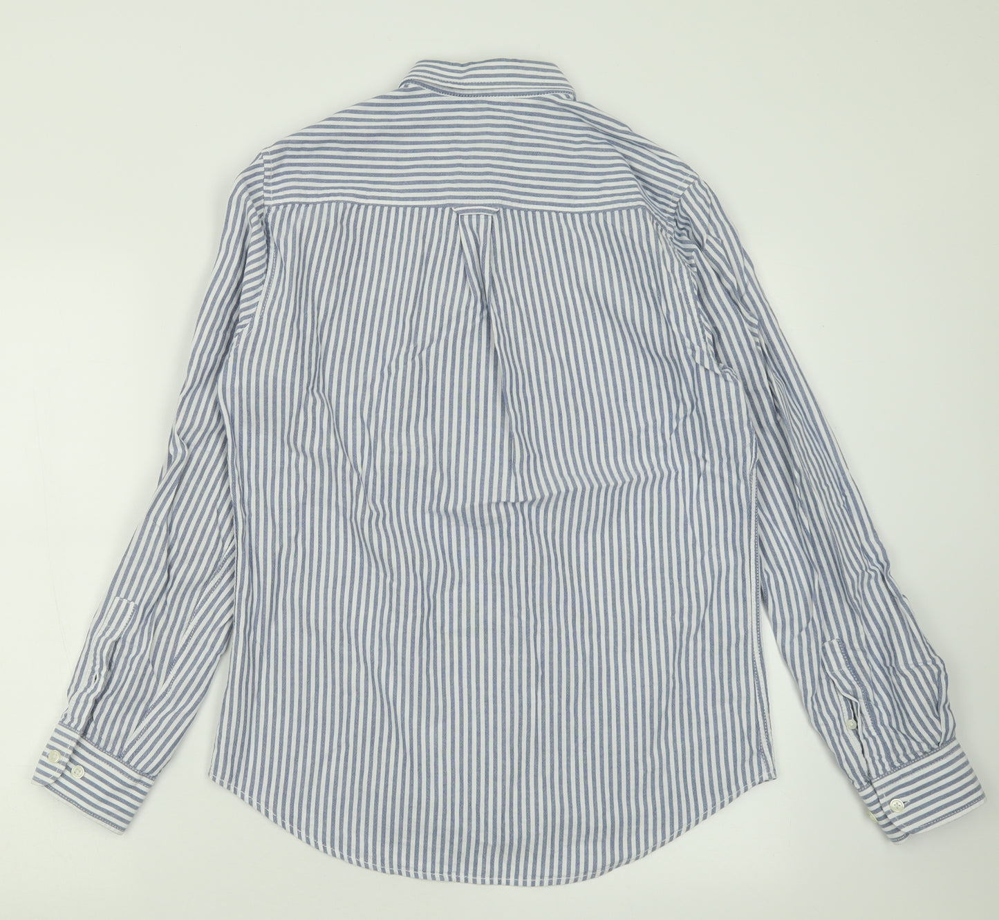 Burton Mens Blue Striped Cotton  Button-Up Size M Collared Button