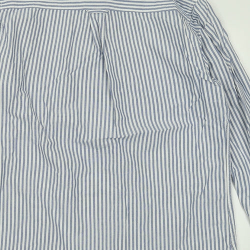 Burton Mens Blue Striped Cotton  Button-Up Size M Collared Button
