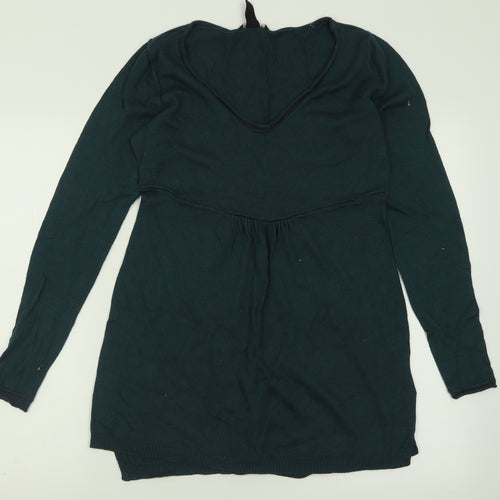 H&M Womens Green Crew Neck  Cotton Pullover Jumper Size M