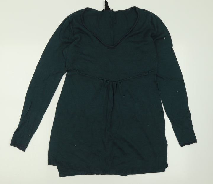 H&M Womens Green Crew Neck  Cotton Pullover Jumper Size M