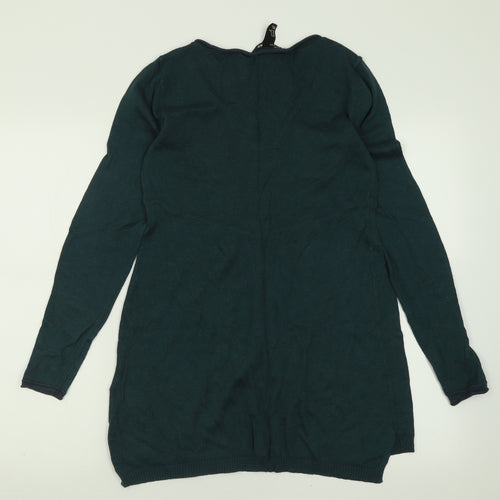 H&M Womens Green Crew Neck  Cotton Pullover Jumper Size M