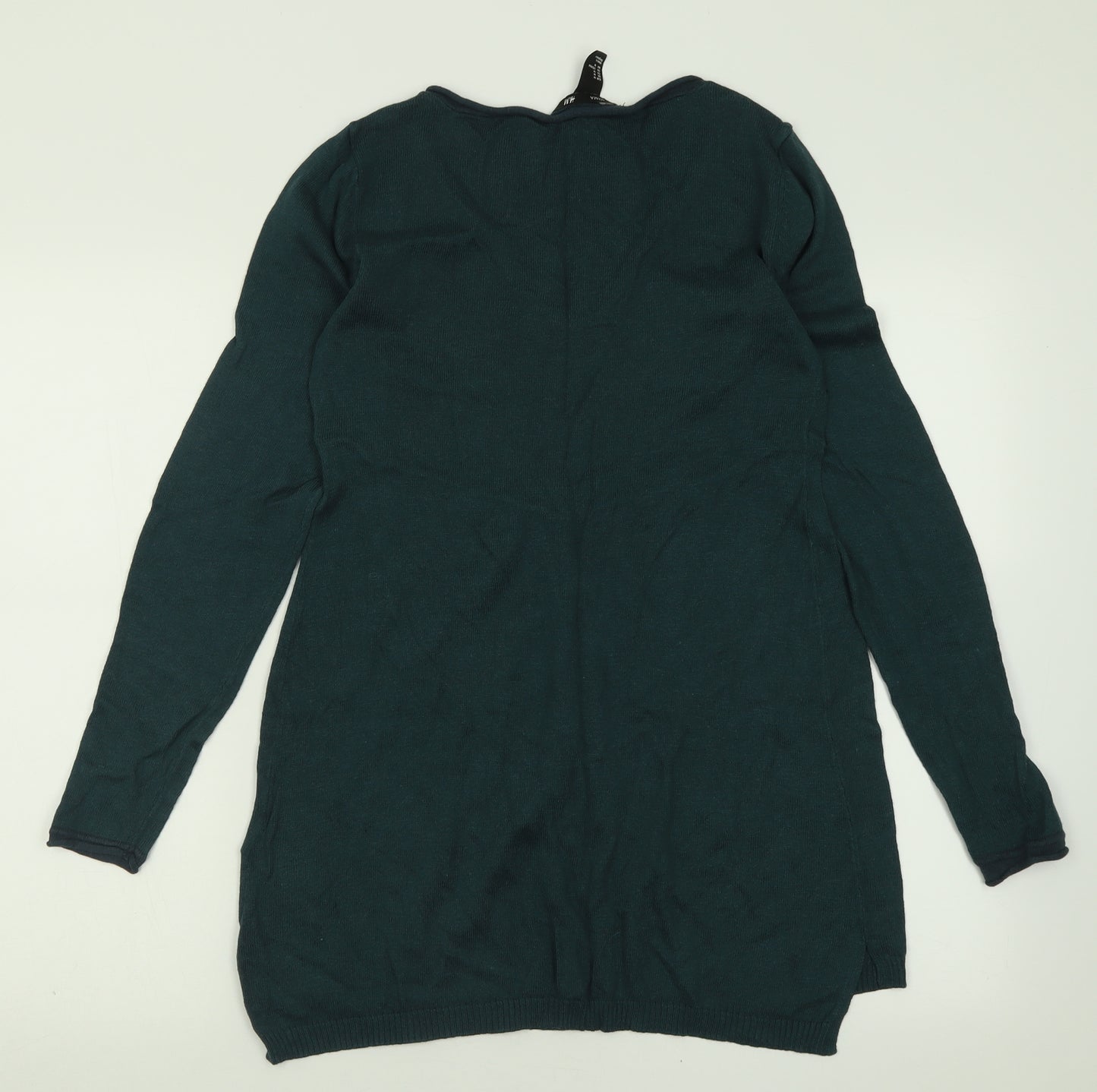 H&M Womens Green Crew Neck  Cotton Pullover Jumper Size M