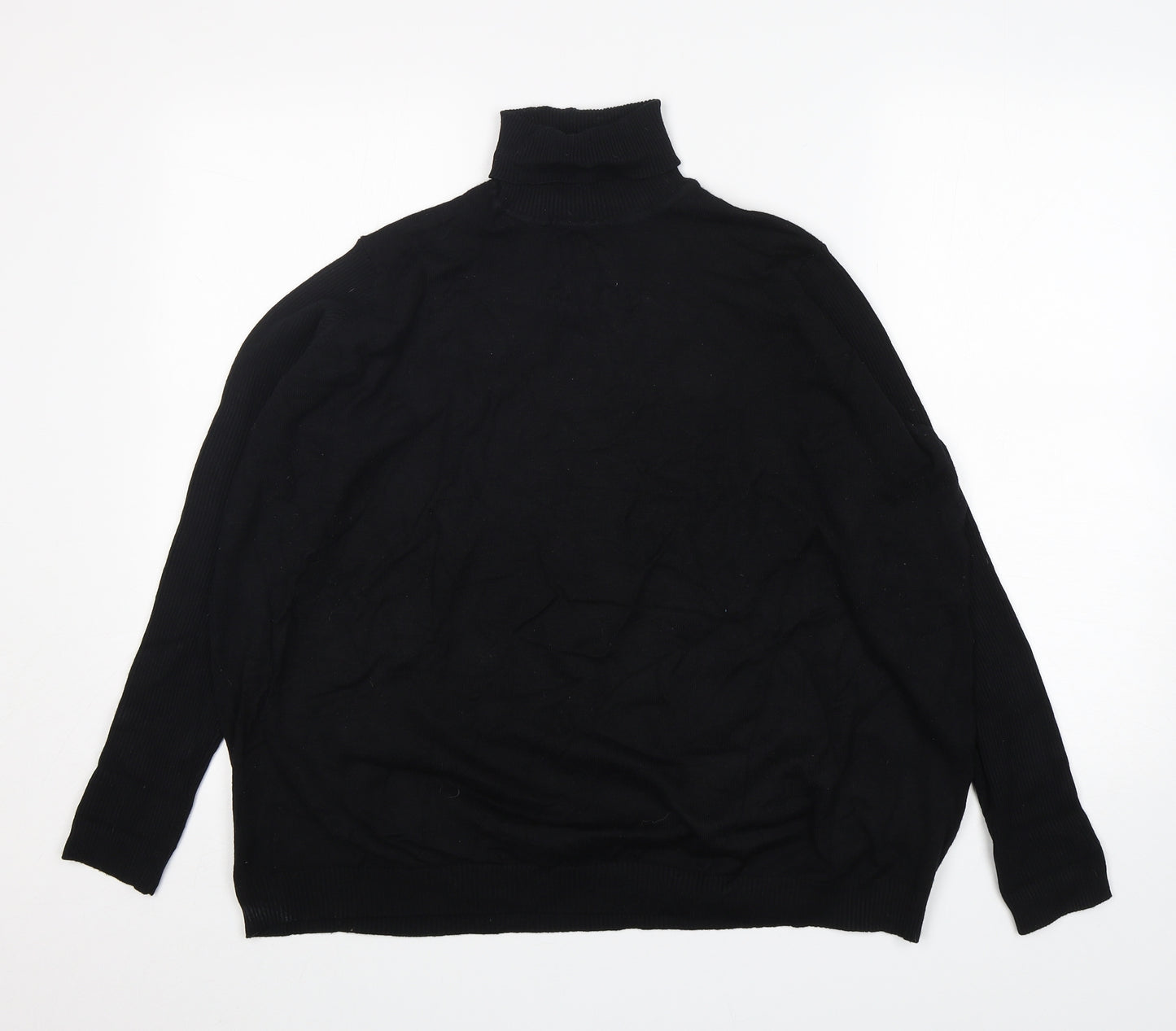 Capsule Womens Black Mock Neck  Viscose Pullover Jumper Size 24