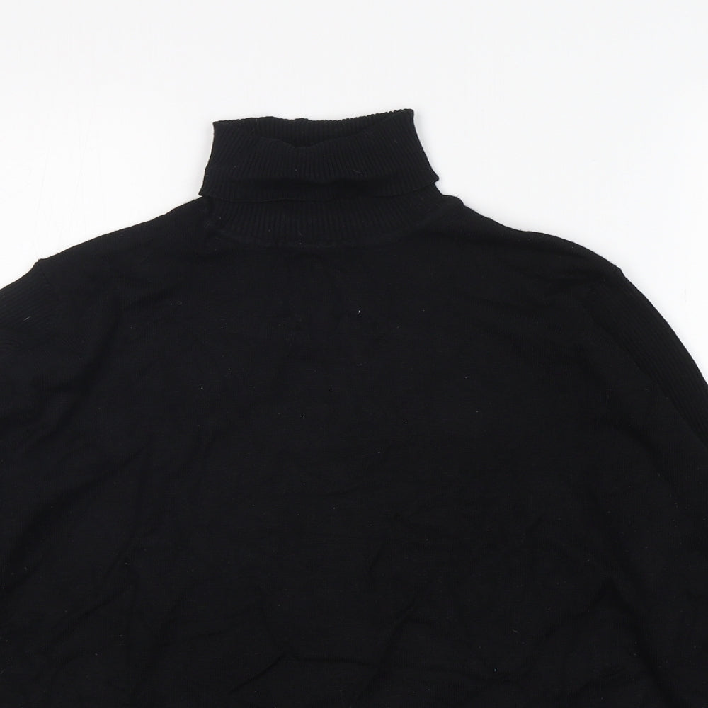 Capsule Womens Black Mock Neck  Viscose Pullover Jumper Size 24