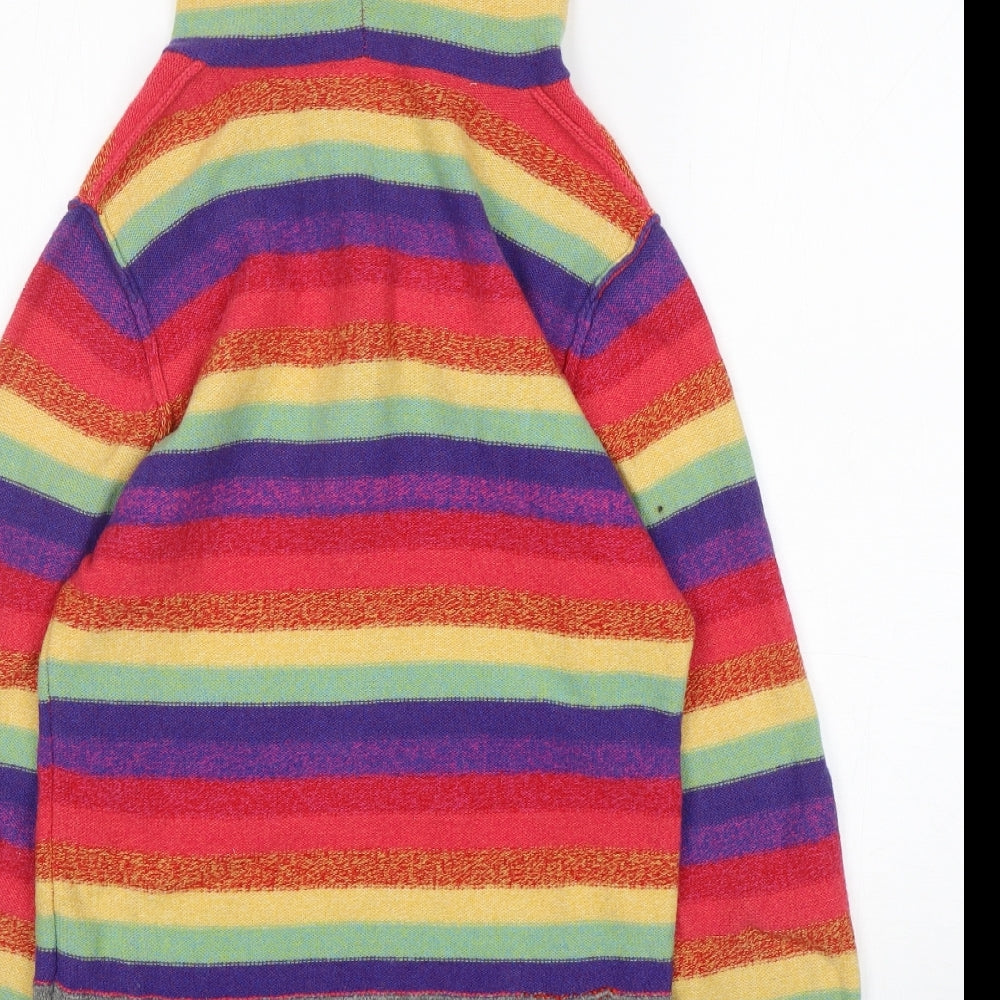 NEXT Womens Multicoloured Striped Wood Pullover Hoodie Size 12  Pullover