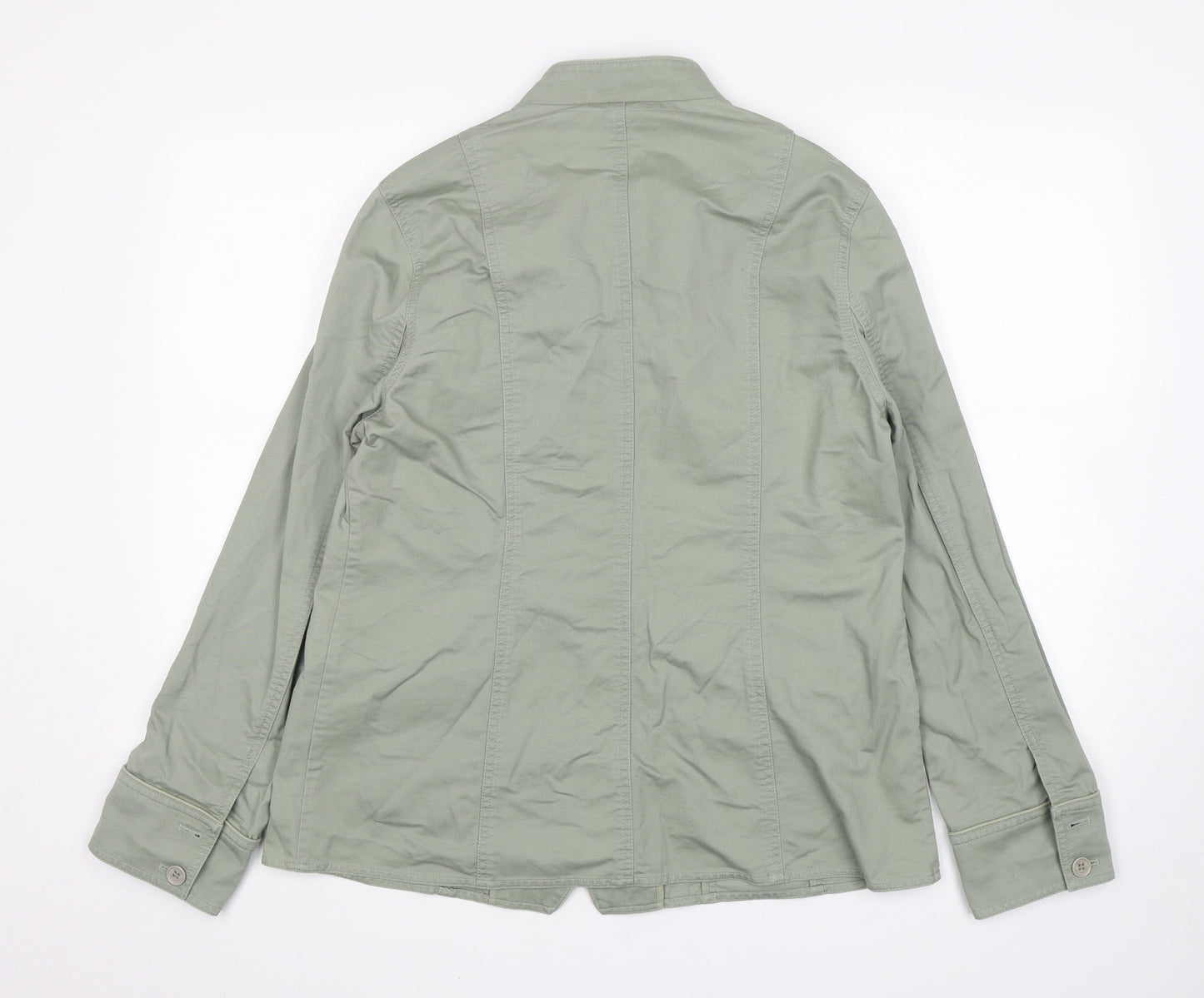 Maine New England Womens Green   Military Jacket Jacket Size 16  Button