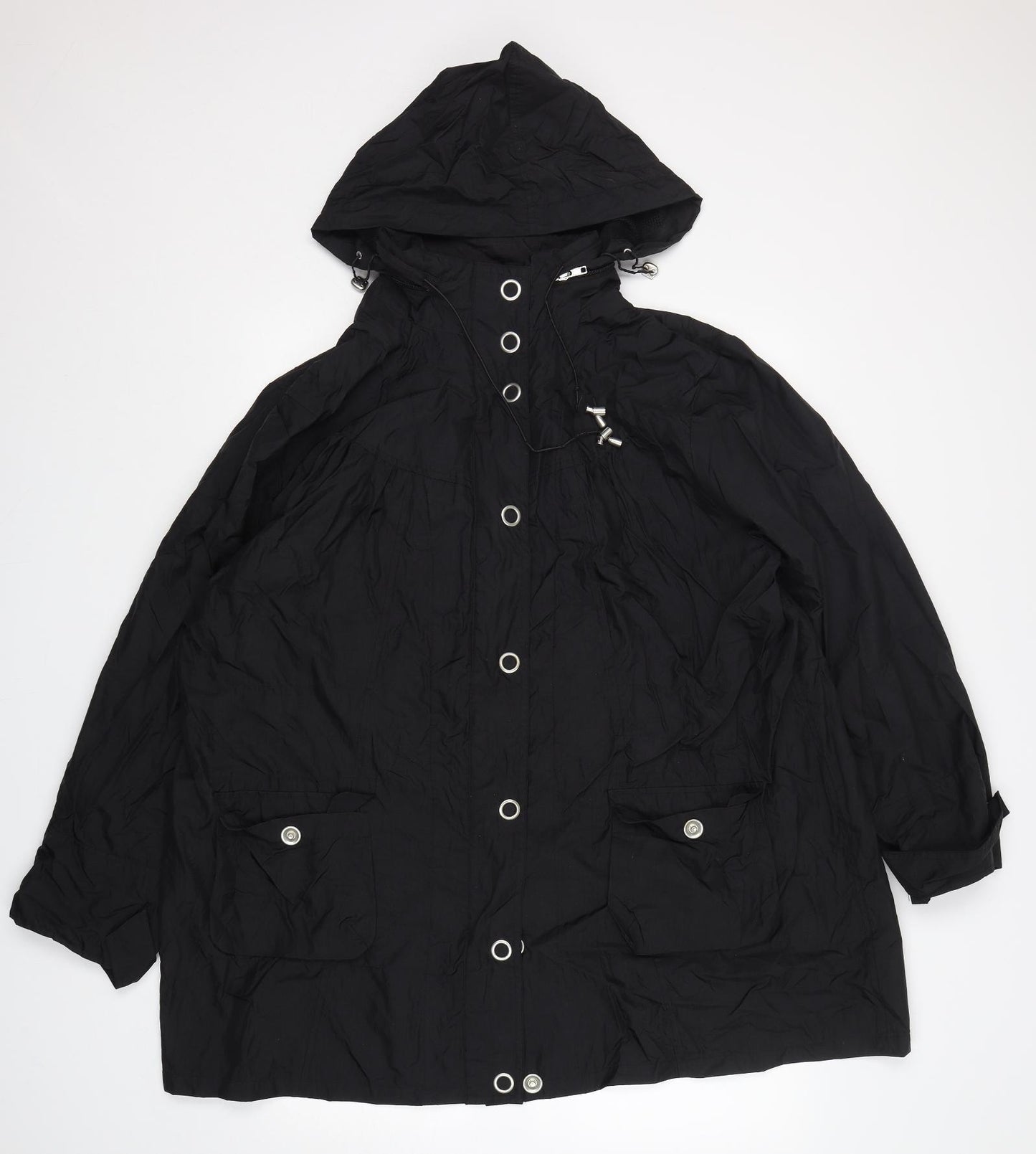 Ann Harvey Womens Black   Rain Coat Coat Size 20  Zip