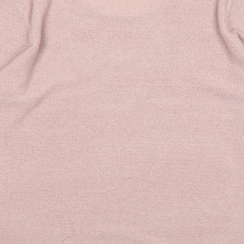Slimma Womens Pink Round Neck  Acrylic Pullover Jumper Size 16