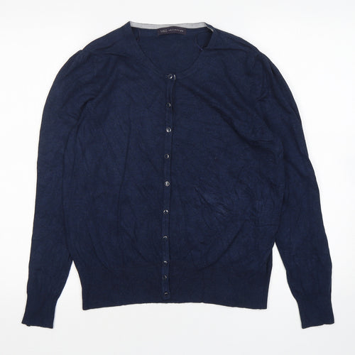 Marks and Spencer Womens Blue Round Neck  Viscose Cardigan Jumper Size 18