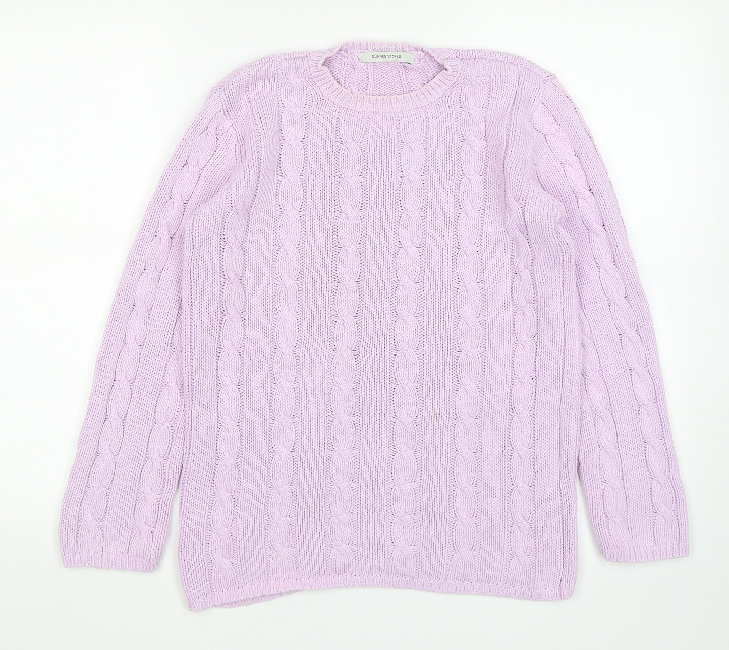 Dunnes Stores Womens Pink Round Neck  Cotton Pullover Jumper Size 10
