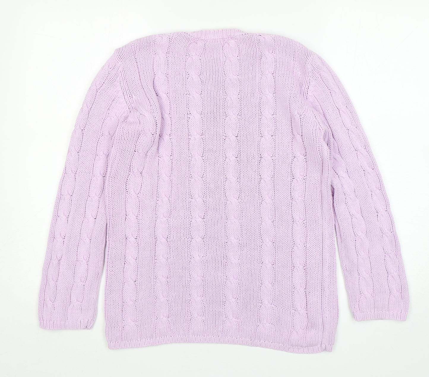 Dunnes Stores Womens Pink Round Neck  Cotton Pullover Jumper Size 10