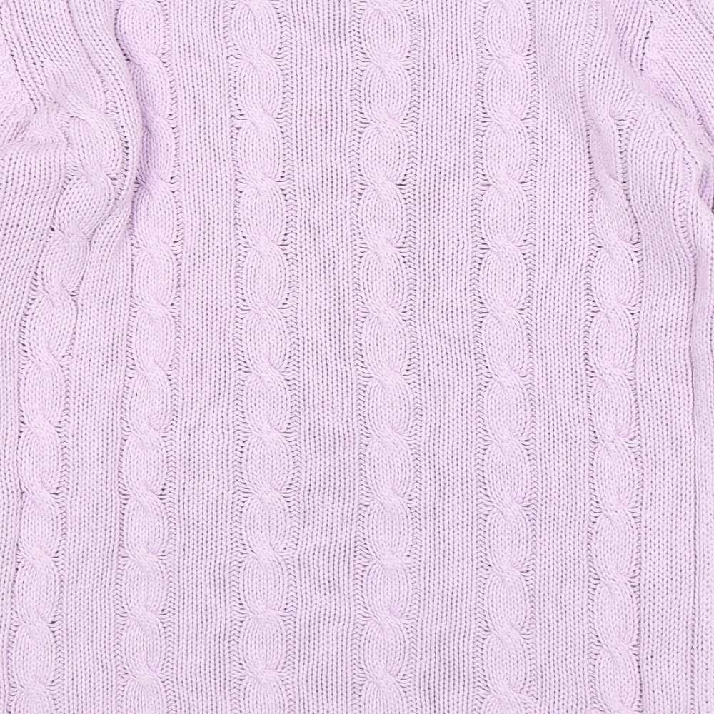 Dunnes Stores Womens Pink Round Neck  Cotton Pullover Jumper Size 10