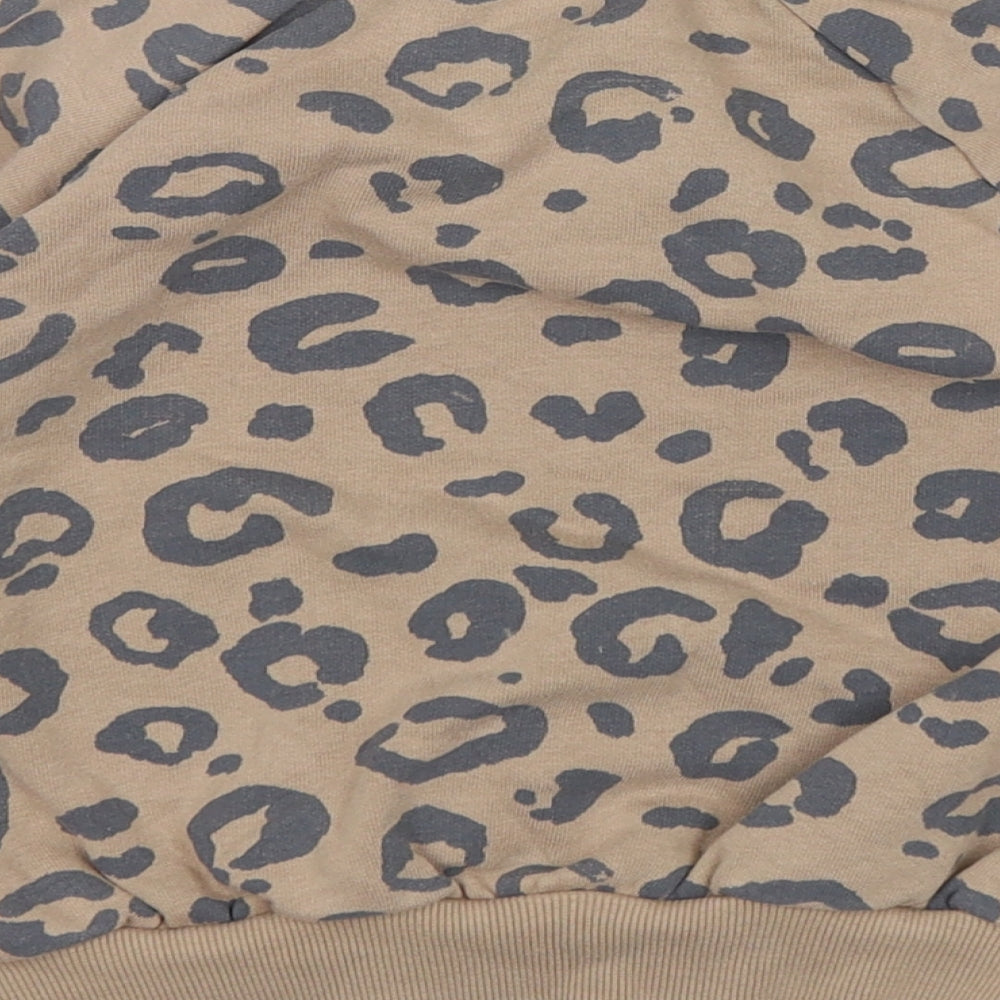 George Girls Beige Animal Print Cotton Pullover Sweatshirt Size 3-4 Years  Pullover