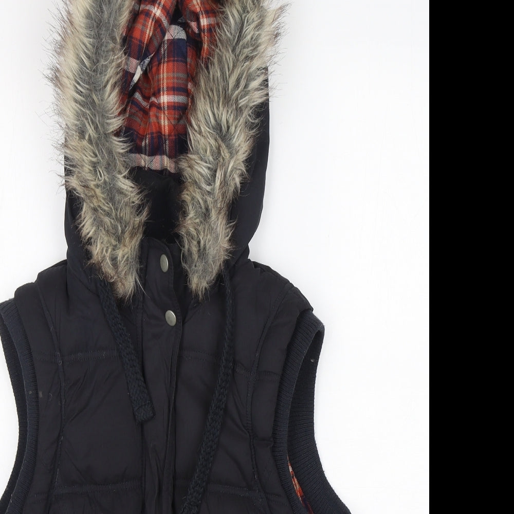 New Look Womens Black   Gilet Coat Size 12