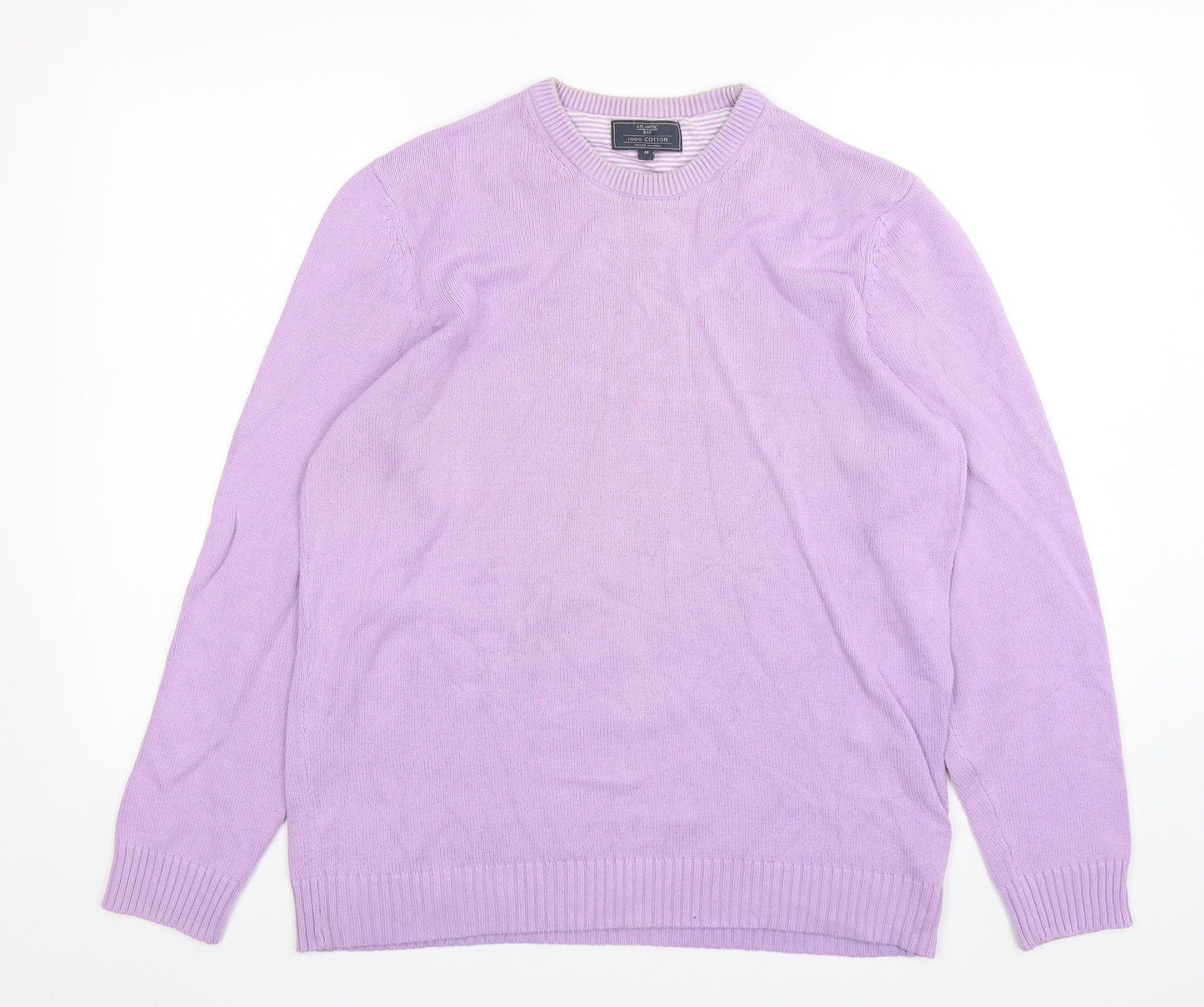 Atlantic Bay Mens Purple  Cotton Pullover Sweatshirt Size M