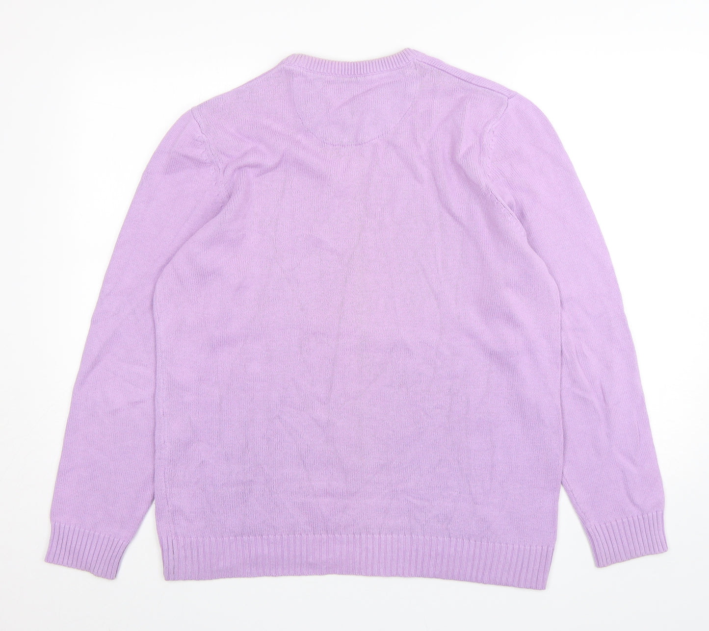 Atlantic Bay Mens Purple  Cotton Pullover Sweatshirt Size M
