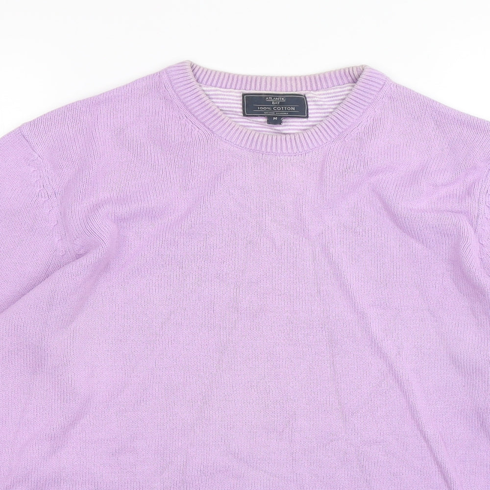 Atlantic Bay Mens Purple  Cotton Pullover Sweatshirt Size M