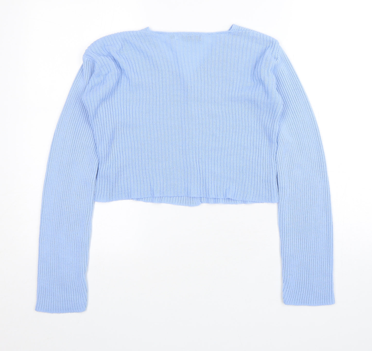 Daisy Street Womens Blue V-Neck  Acrylic Cardigan Jumper Size 10   - Cropped