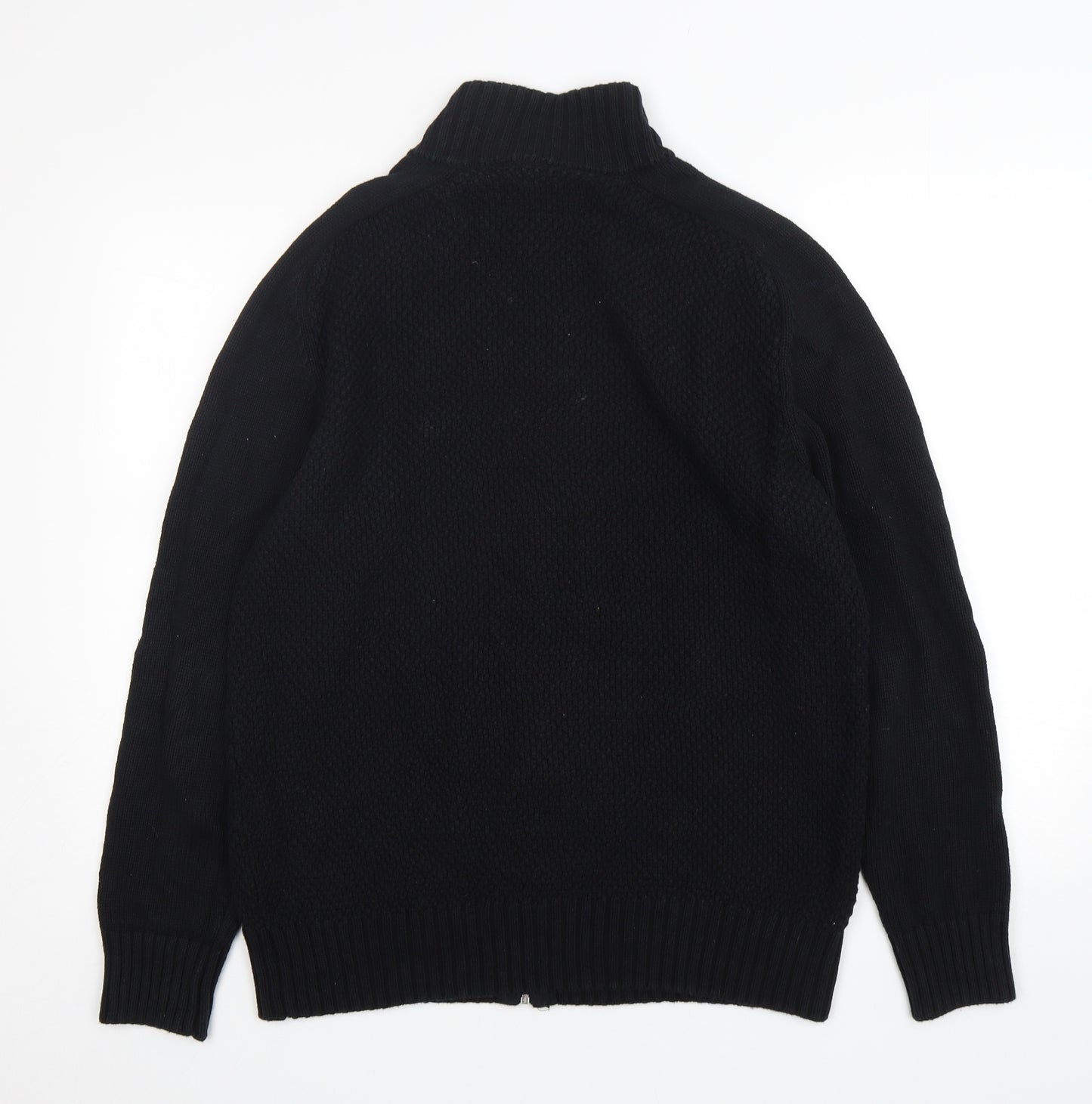 Firetrap Mens Black  Cotton Full Zip Sweatshirt Size L