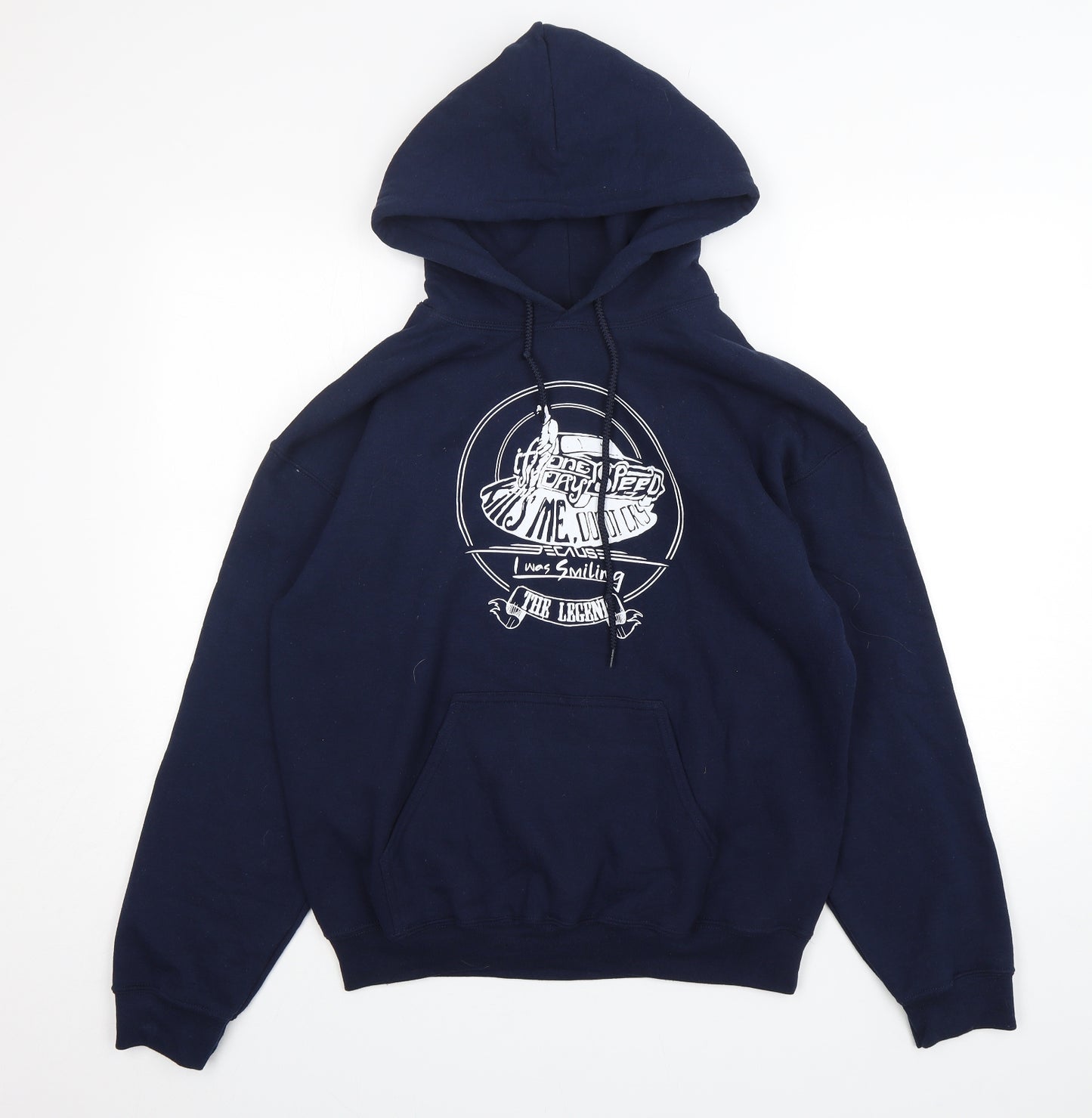 Gildan Mens Blue  Cotton Pullover Hoodie Size M