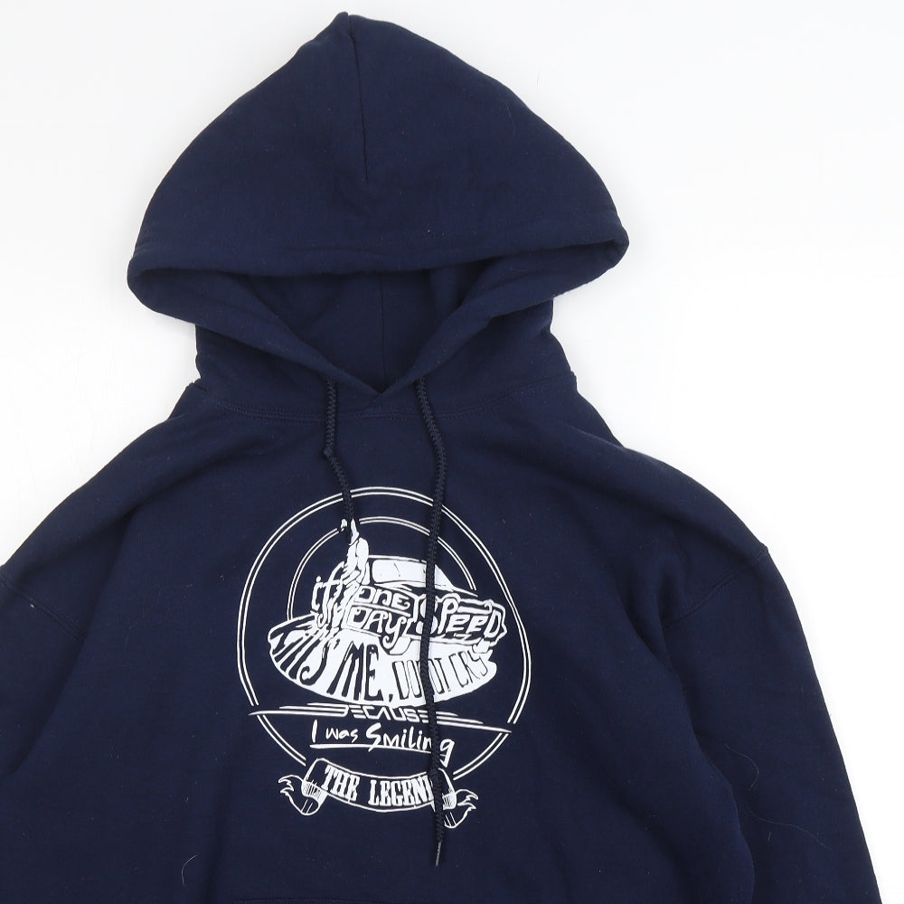 Gildan Mens Blue  Cotton Pullover Hoodie Size M