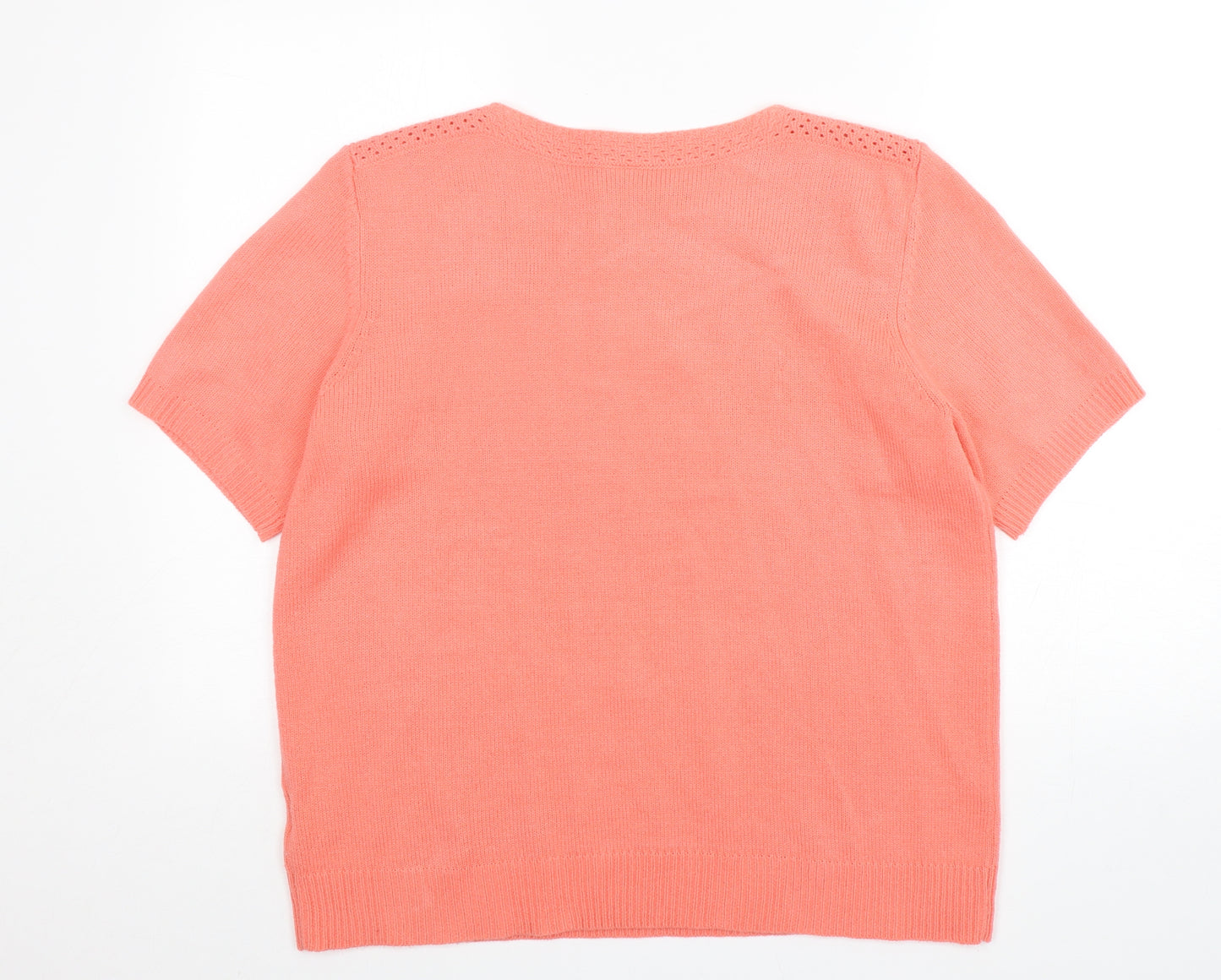 Preworn Womens Pink Round Neck  Acrylic Pullover Jumper Size 16