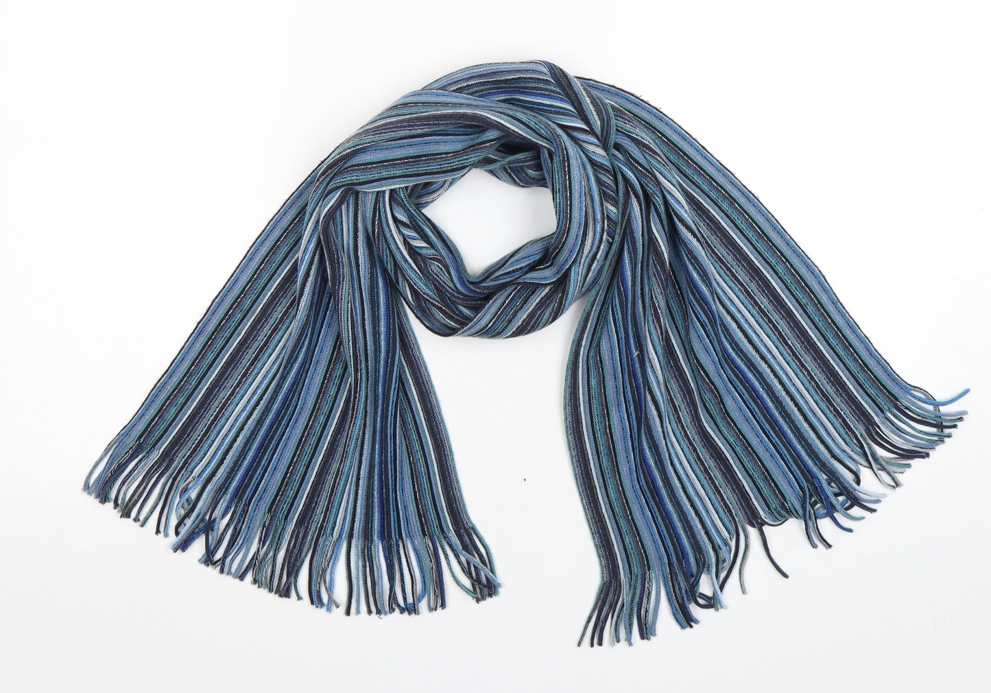 Preworn Unisex Multicoloured Striped Polyester  Scarf