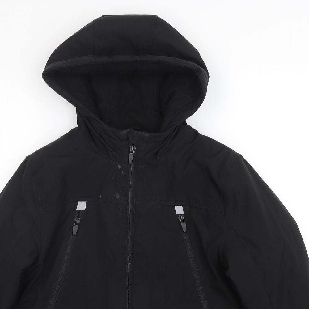 George Boys Black   Rain Coat Coat Size 9-10 Years  Zip