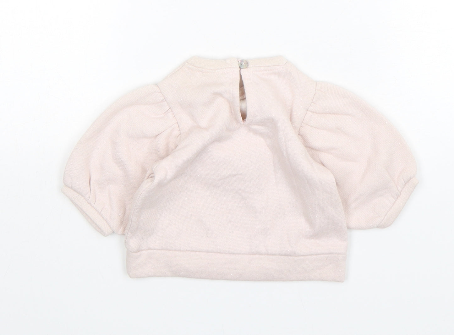 NEXT Girls Pink  Cotton Pullover Jumper Size 3-6 Months  Pullover - Swan Print