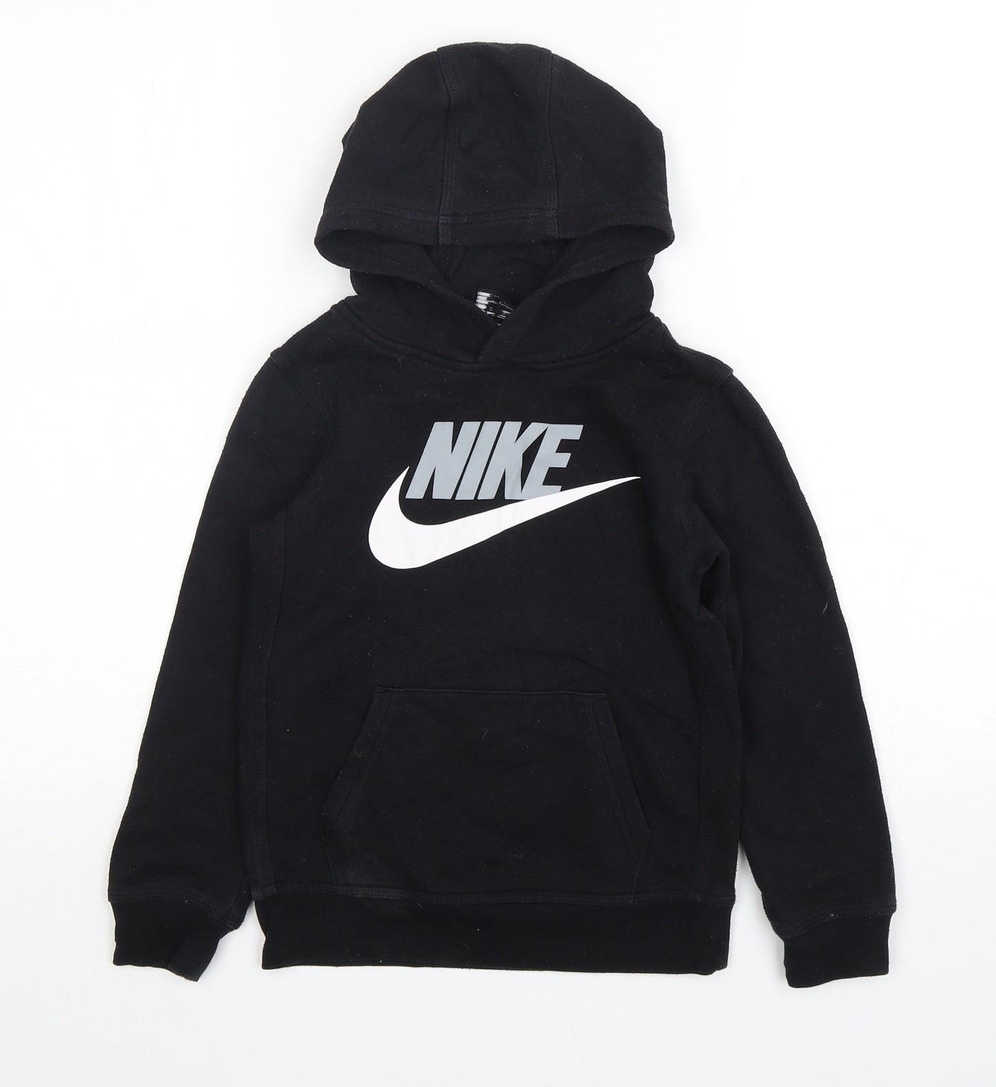 Nike Boys Black  Cotton Pullover Hoodie Size 7 Years