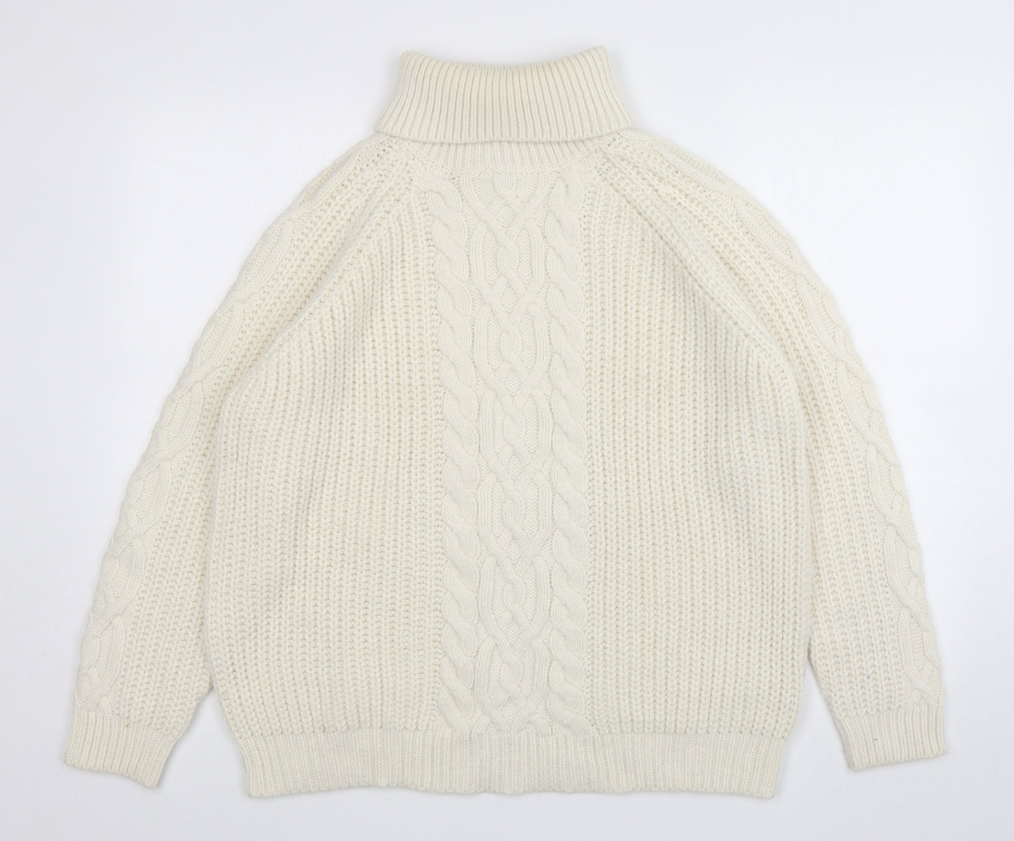 Papaya Womens Ivory Roll Neck  Acrylic Pullover Jumper Size XL