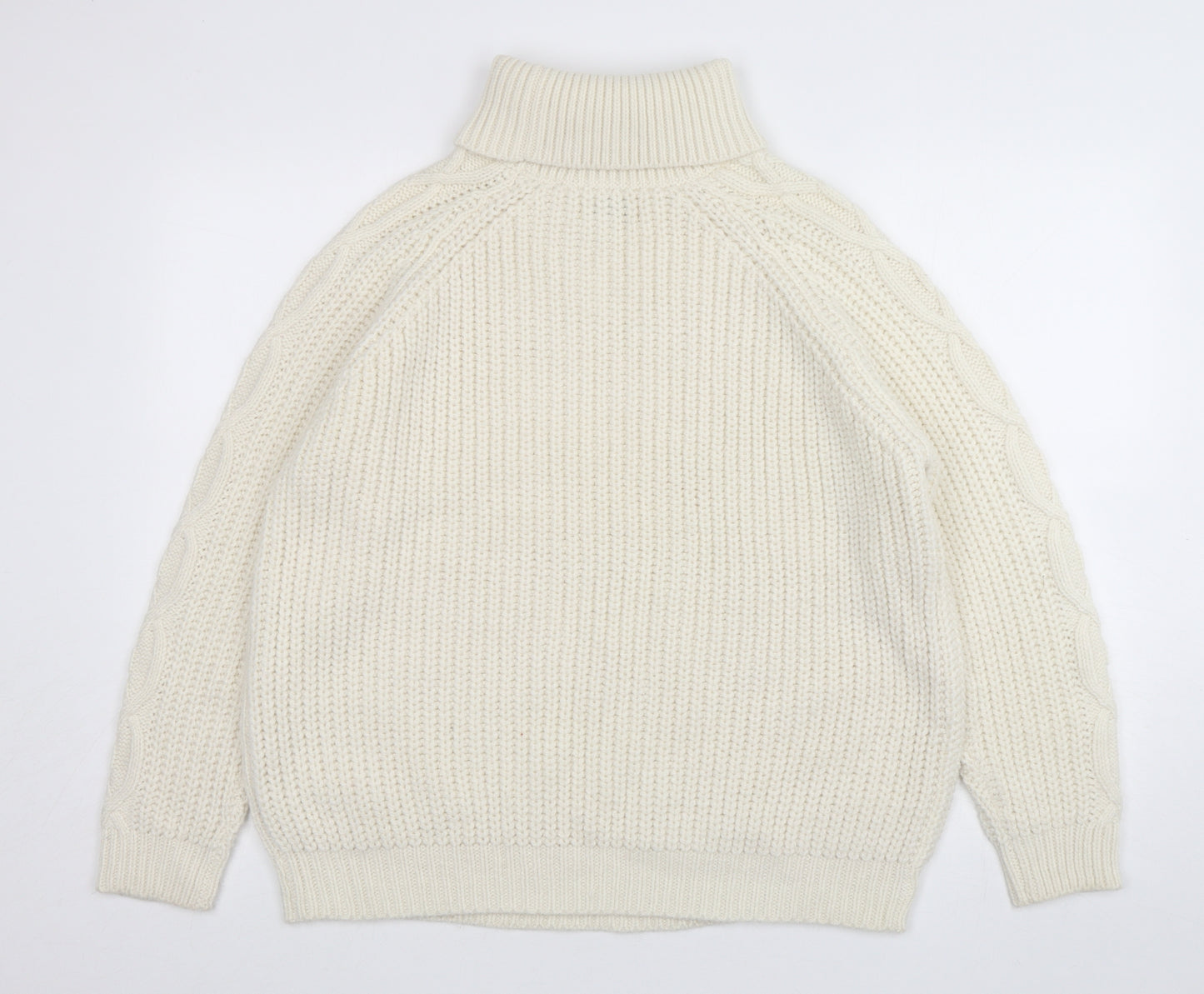 Papaya Womens Ivory Roll Neck  Acrylic Pullover Jumper Size XL